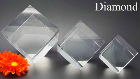 Diamond shaped 3D laser etched crystal photo Canada